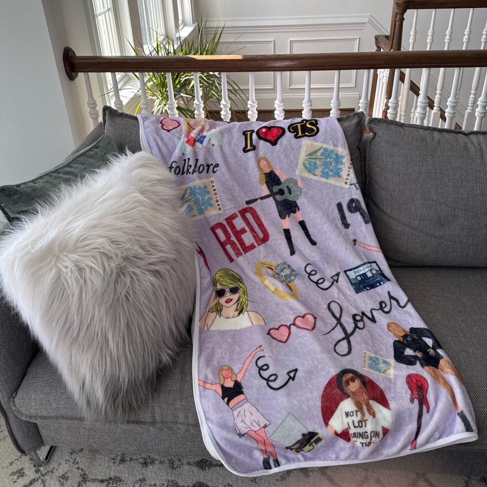 Taylor-Inspired Eras Throw Blanket Folklore Red Swiftie Gift NWOT